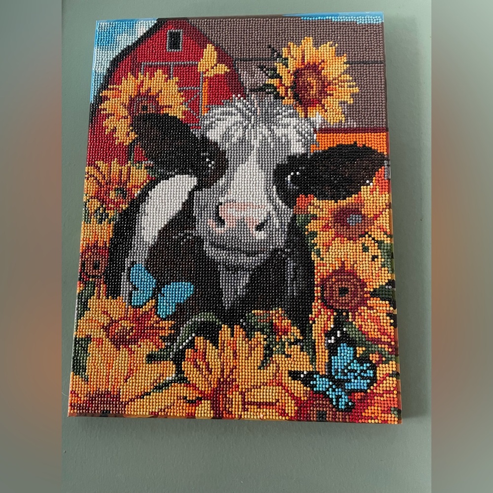 Cow in Sunflowers 
30cm X 40cm 
Stretch Canvas